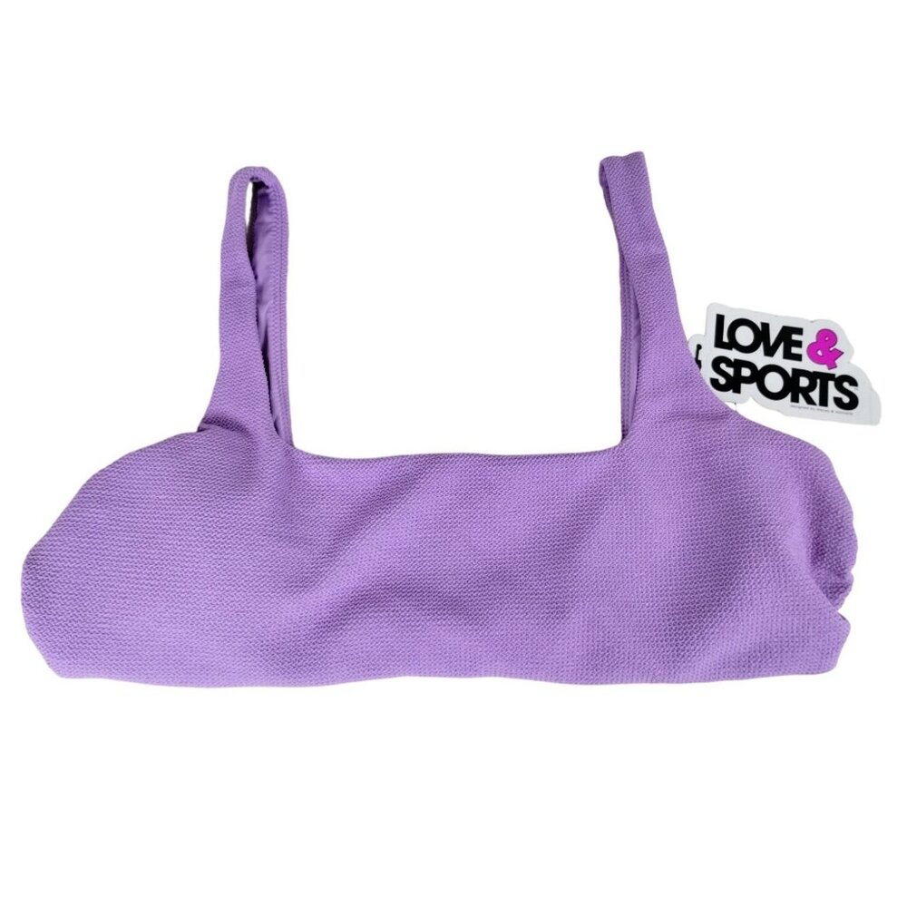 Love and Sports Womens XXL Barbados Scrunch Purple Bikini Top